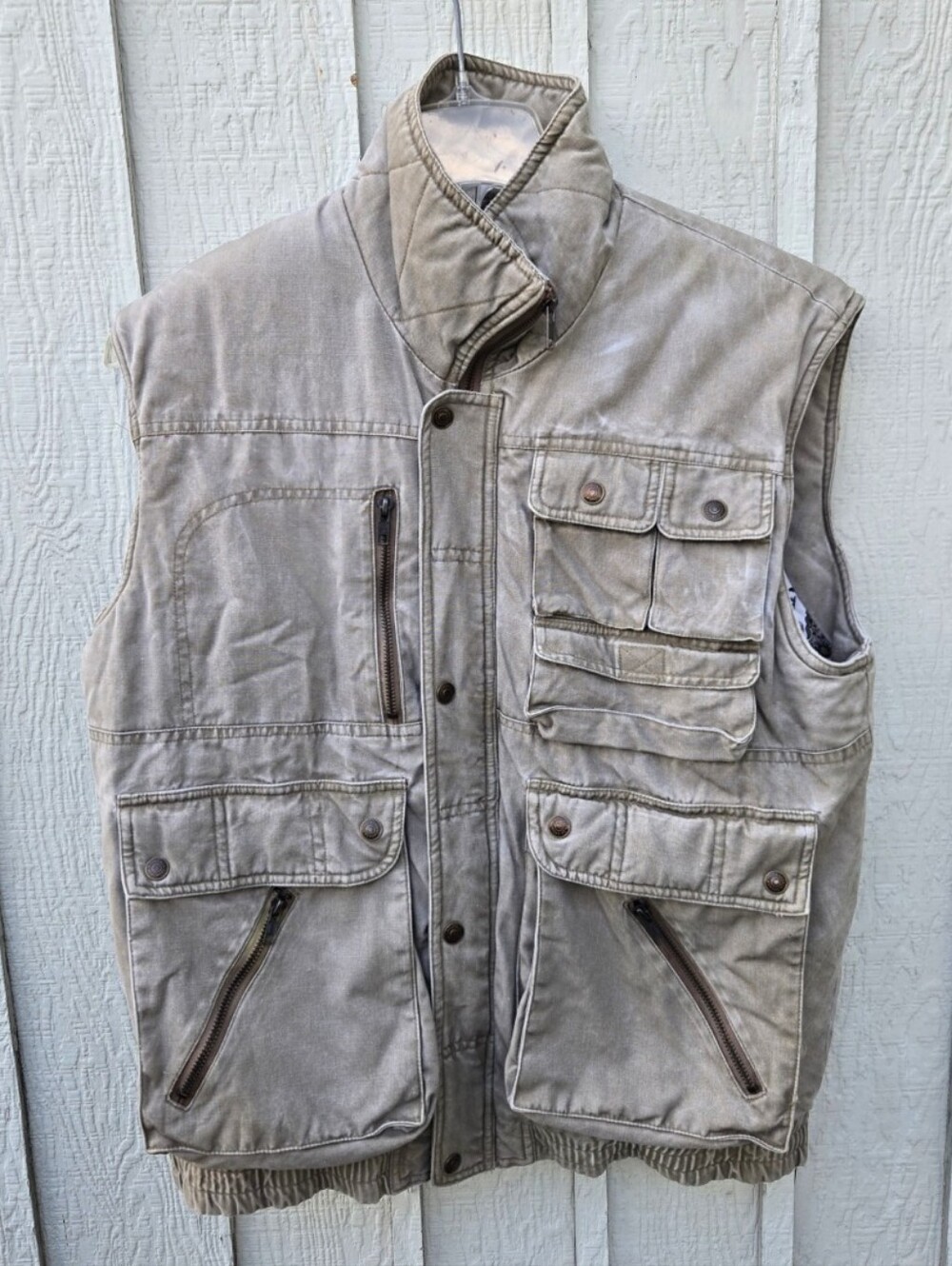 Vintage In Crowd Utility Cargo Vest Map Lining Size Medium